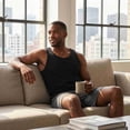 thumbnail image 5 of COUVER Men's Cotton Heavyweight Tank Top Black Small 1 Pack (1 Count), 5 of 6