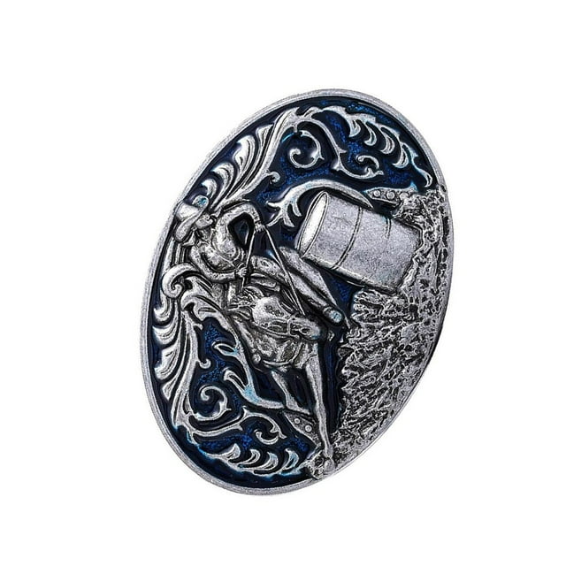 facefd Men's Classic Retro Style Barrel Racing Cowboy Western Belt Buckle Accessory