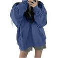 thumbnail image 2 of Ounisa Women Harajuku Zip Up Hoodie Vintage Long Sleeve Oversized Solid Color Hoodies Korean Pocket Drawstring Sweatshirts, 2 of 6