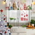thumbnail image 6 of 2 Pack Valances for Windows, World Map Window Valances for Living Room/Bedroom/Bathroom, Farmhouse Famous Building Tourism Bridge Light Filtering Kitchen Curtain Valance Window Treatment 42"W x18" L, 6 of 9