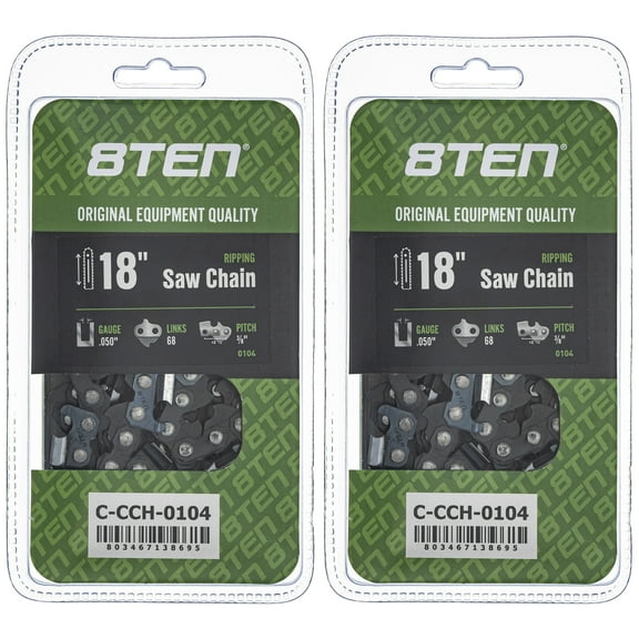 Ripping Chainsaw Chain 18 inch .050 3/8 68DL for Husqvarna Poulan 2 Pack 810-CCC2326H