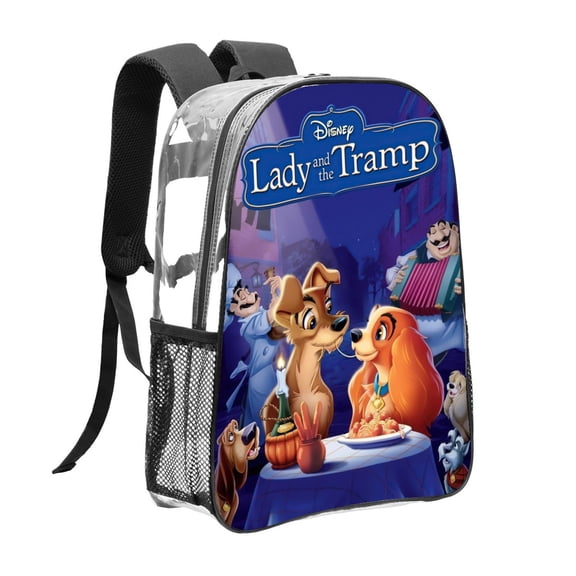 Lady and the Tramp Pattern Transparent Backpack Lightweight And fashionable Showcasing Personality And Leading The Trend
