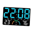 thumbnail image 3 of Reloj de pared digital, reloj digital, reloj despertador, reloj electrónico para la mesita de noche de la oficina. Azul, 3 of 7