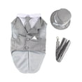 thumbnail image 2 of Midlee Dog Tuxedo Wedding Suit- Gray Top Hat & Leash (X-Large), 2 of 7