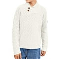 thumbnail image 2 of LANGWYQU Kids Long Sleeve Mock Neck Casual Knit Sweater Cable Pullover, 2 of 5