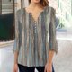 thumbnail image 1 of ICHUANYI Clearance Fashion Women's Summer V-Neck 3/4 Sleeve Print Casual T-shirt Blouse(Gray, XXL) ICHUANYI WER2023081004427, 1 of 5