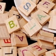 thumbnail image 4 of Dsscvnef Numbers Alphabet Letters for Crafts Toy 100X Colorful Wooden Wood Tiles Education, 4 of 4