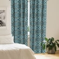 thumbnail image 2 of Ambesonne Ethnic Curtains, Aqua Color Palette Hippie, Pair of 28"x84", Multicolor, 2 of 5