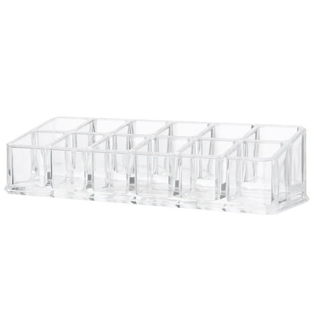 NUOLUX PIXNOR 12-Slot Clear Plastic Makeup Lipstick Display Stand Storage Rack Holder Cosmetic Organizer