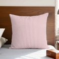 thumbnail image 4 of Pillow Covers 26x26 Inch, Pink Striped Linen Pillowcase with Invisible Zipper, Modern Simple Farmhouse Beige Vintage Decorative Throw Pillow Covers Cushion Case for Couch Sofa Bed Living Room, 4 of 9