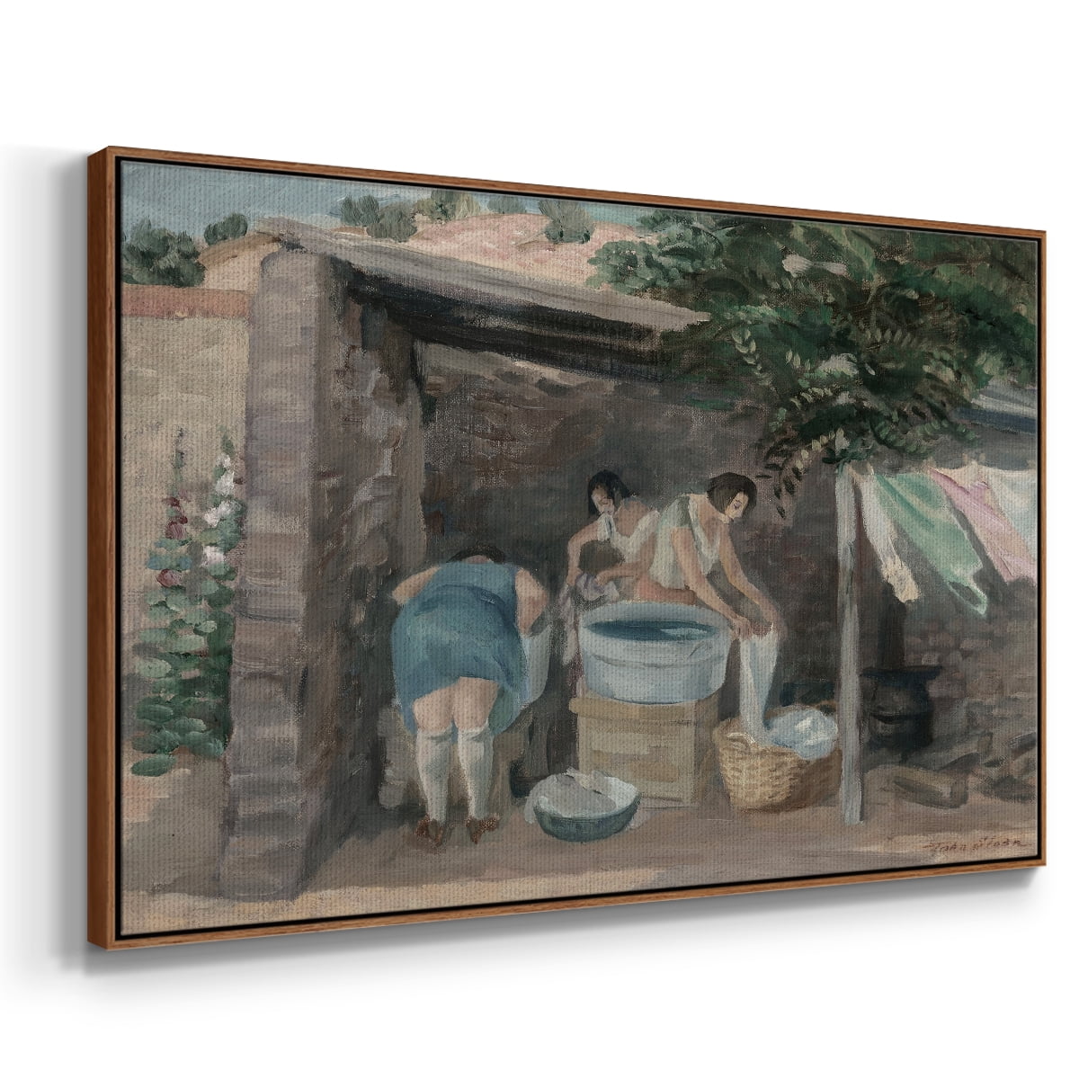 Vintage Landscape-CCCLIX By Wexford Home Framed in Walnut Wood Gallery Wrapped Canvas 17 in. x 25 in.