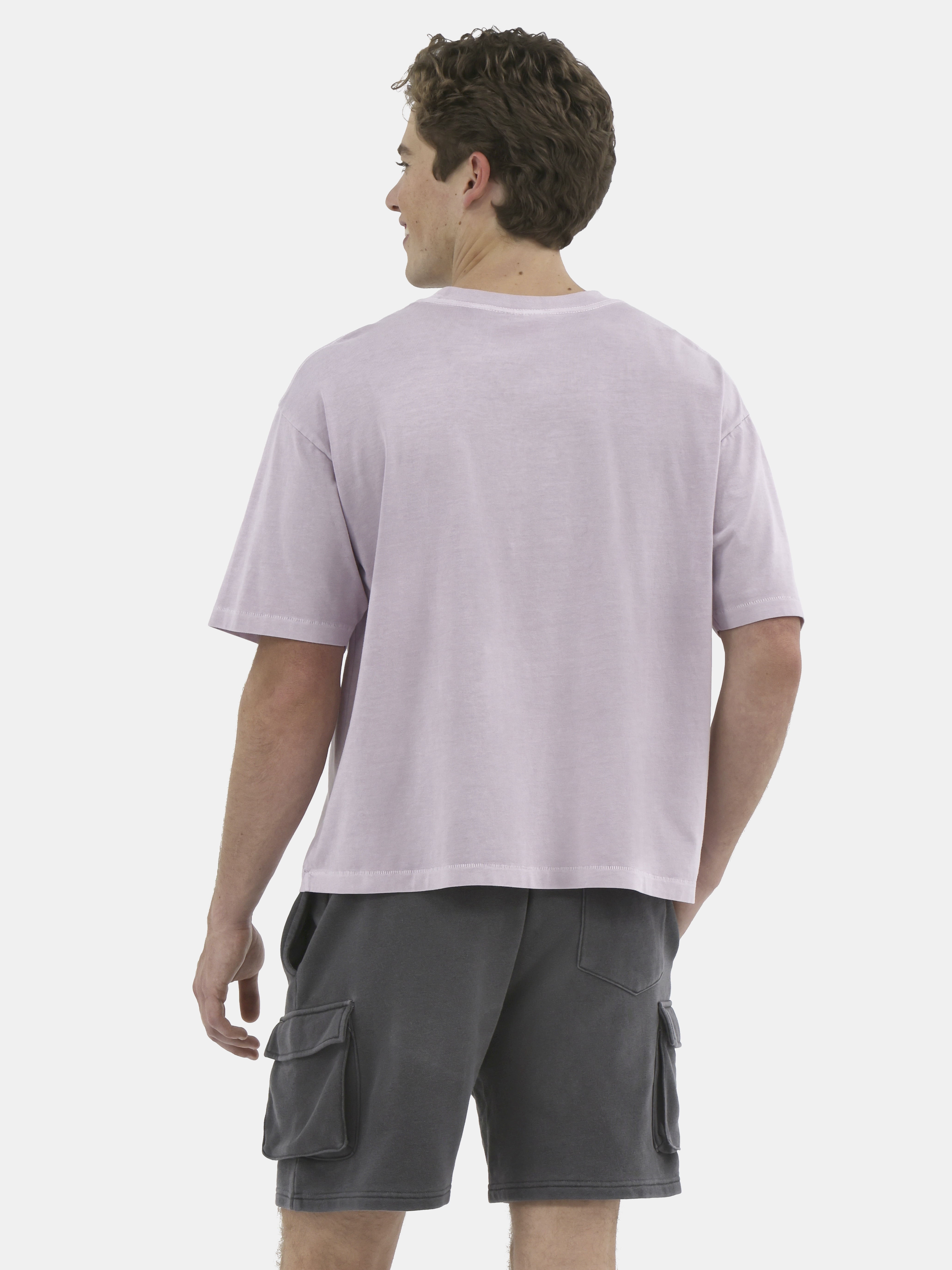 No Boundaries Cotton Oversized Cropped Tee with Short Sleeves, 2-Pack, Men's and Big Men's XS-5XL