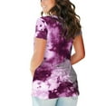 thumbnail image 6 of Plus Size Tops for Women V Neck Tie Dye Loose Fit Blouses Dressy Casual Lightweight Short Sleeve Tee Shirts Tunic Tops, 6 of 7