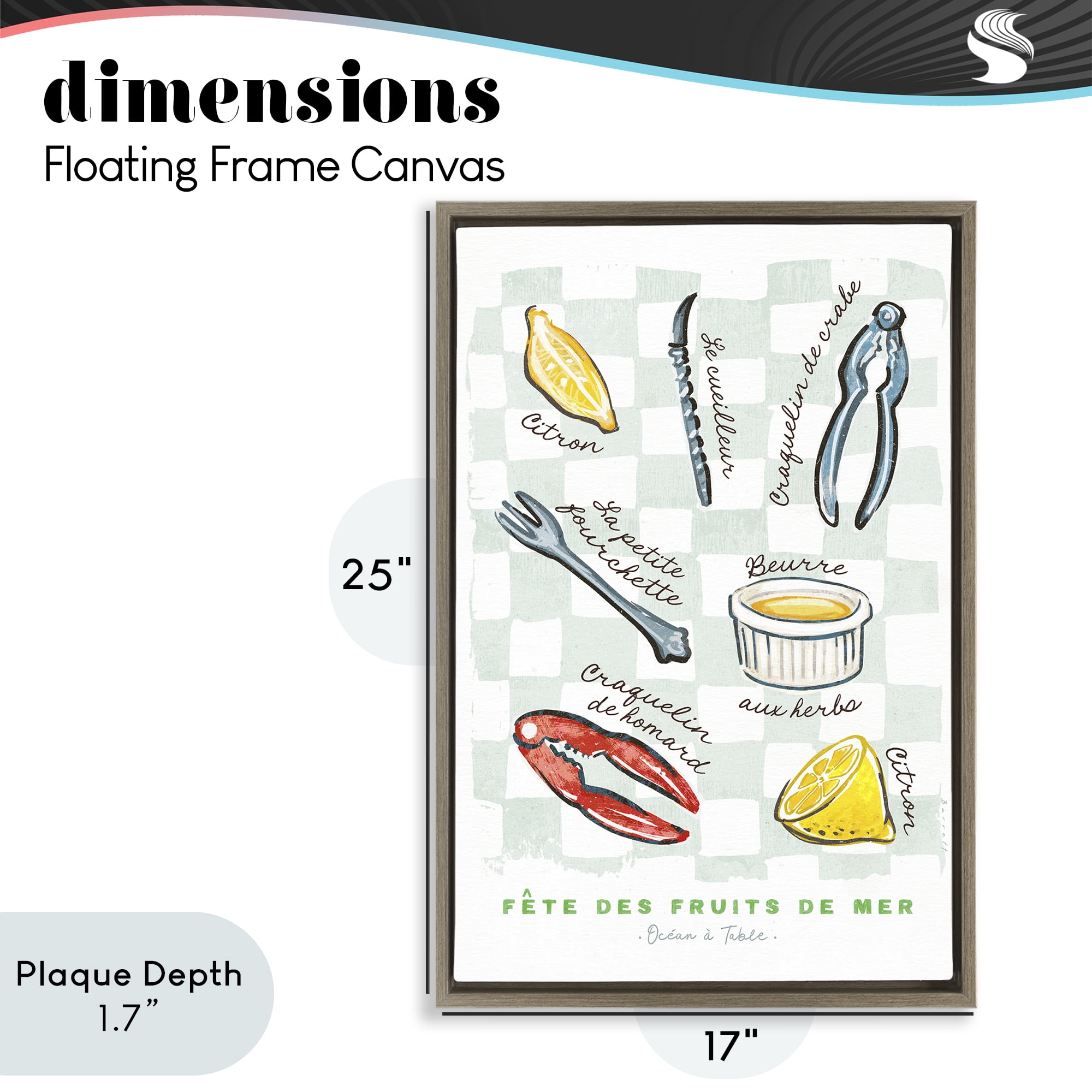 Stupell Industries Modern French Bistro Brown Framed Floater Canvas Wall Art, design by Chad Barrett