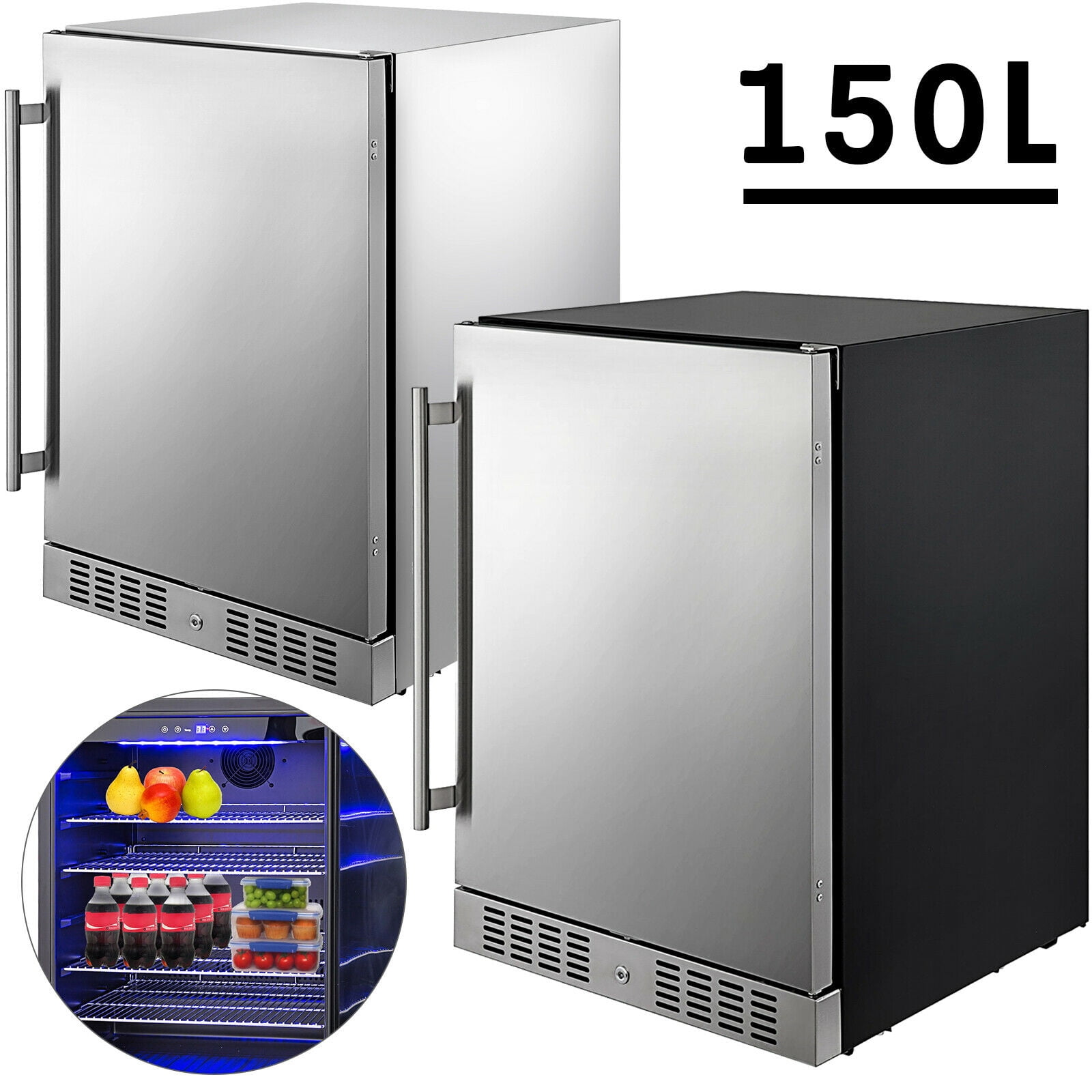 VEVOR 150L Builtin Stainless Steel Beverage Cooler