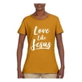 thumbnail image 2 of Wild Bobby Love Like Jesus Inspirational/Christian Women Graphic Tee, Gold, Large, 2 of 5