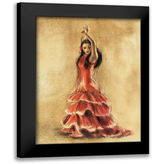 Gold, Caroline 12x14 Black Modern Framed Museum Art Print Titled - Flamenco Dancer I