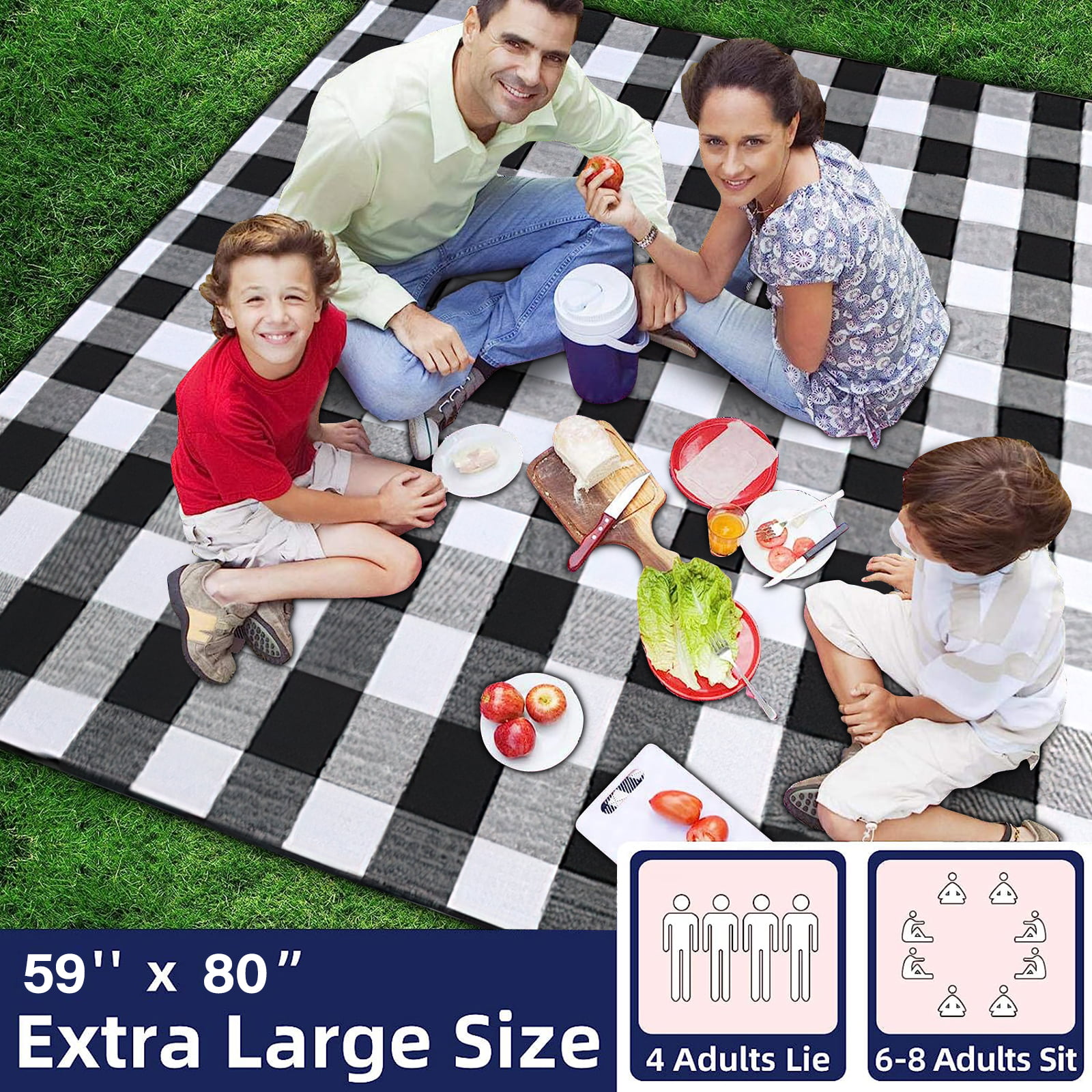 TaTalife Picnic Blanket, Outside Baby Blanket, 59x79 Extra Large  Waterproof Sand Proof Camping Blanket Lightweight Folding Portable Travel  Blanket