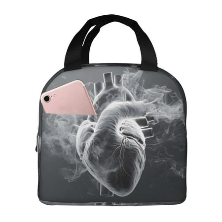 Insulated Lunch Bag for Women Men - Heart Illustration Leakproof Cooler Lunch Box for Women Men  Lunch Tote Bags for Work School Picnic Travel