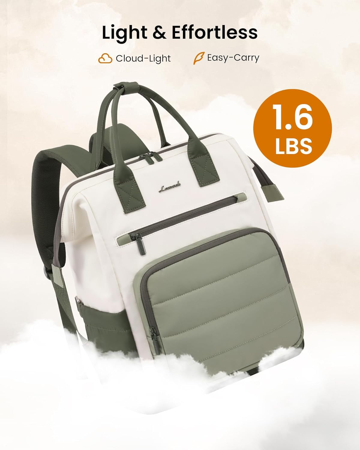 LOVEVOOK Puffer Laptop Backpack for Women, 15.6 Inch Work Backpack purse for Nurse Teacher College, Personal Item Travel Bag Daypack with Water Holder