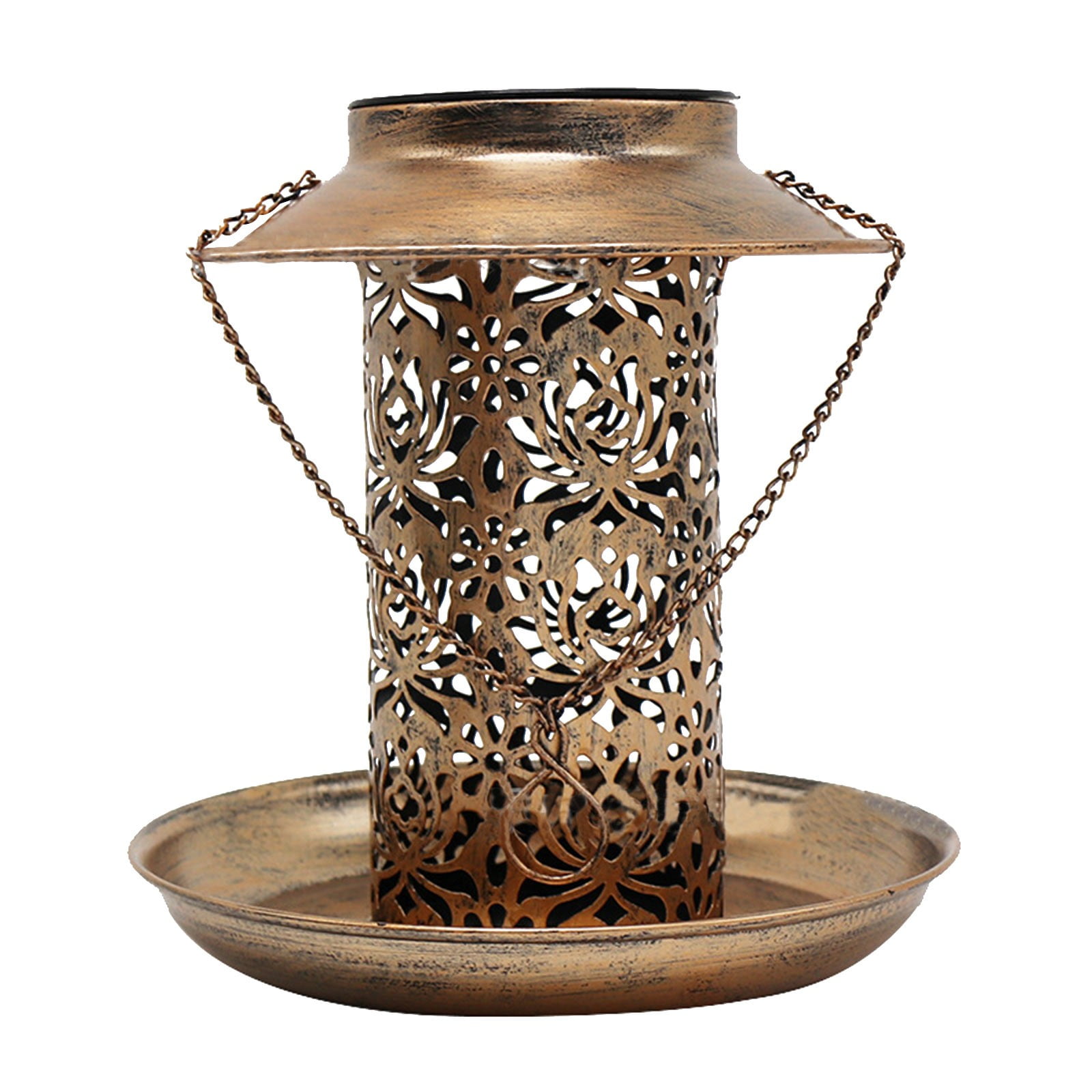 LACKUST Bird Feeders Outdoor Clearance,2-in-1 Solar Bird Feeder and Street Lamp with Metal Tray for Garden,Multicolor