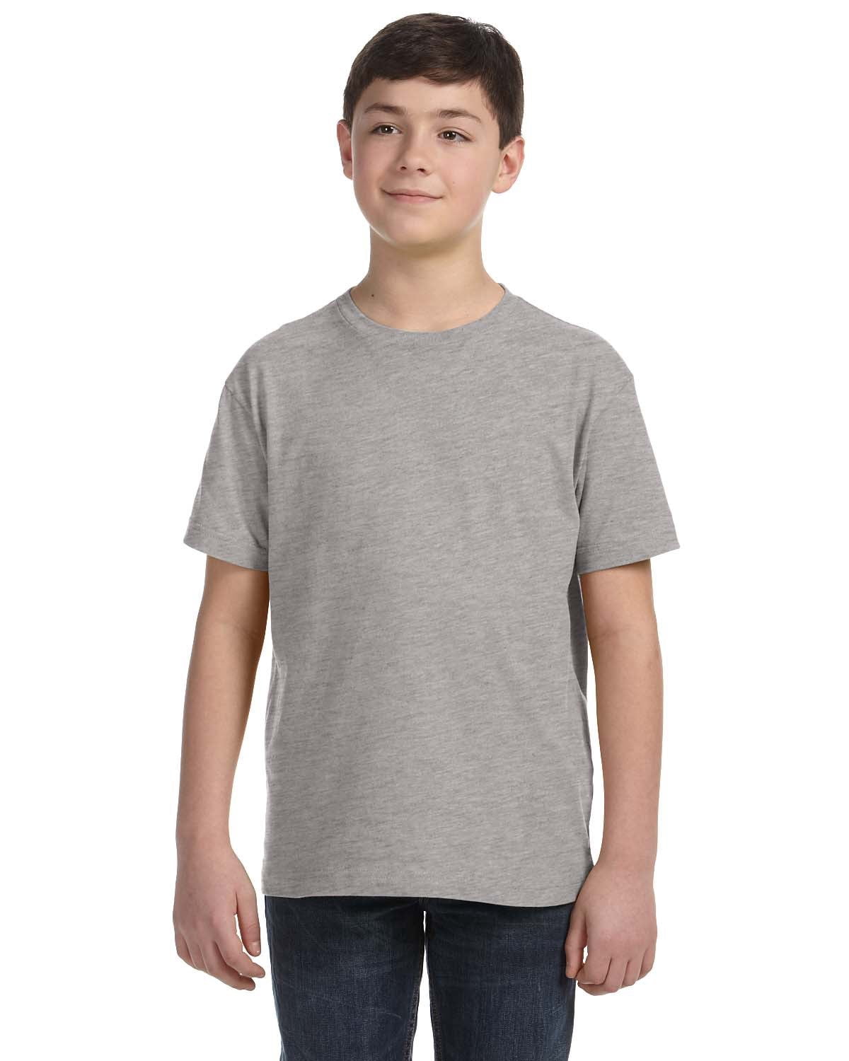 Aquaguard 100% Cotton Boys t-Shirts Crew Neck Short Sleeve Kids Toddler Tee - XS - Heather