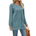 thumbnail image 2 of Dresses for Women Long Sleeve Ribbed Sweater Dress Fall Loose Fit Casual Dresses with Pockets, 2 of 3
