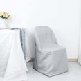thumbnail image 2 of Efavormart Silver Linen Polyester Folding Chair Cover Dinning Chair Slipcover For Wedding Party Event Banquet Catering, 2 of 5