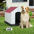 thumbnail image 5 of YRLLENSDAN 28in Insulated Dog House Outdoor, Igloo Dog Houses Plastic Dog House for Small Medium Dogs Waterproof with Air Vents & Elevated Floor, Red, 5 of 7