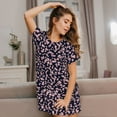 thumbnail image 3 of Naloa Flower Print Women Nightgowns,Womens Loungewear,Short Sleeve Sleepwear,Comfy Ladies Nightdress, 3 of 6