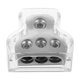 thumbnail image 1 of Bloque de distribución de energía de 3 vías (1 entrada de calibre 2 y salida de calibre 3 x 4), bloque de conexión para divisor de audio de amplificador estéreo de coche, 1 of 8