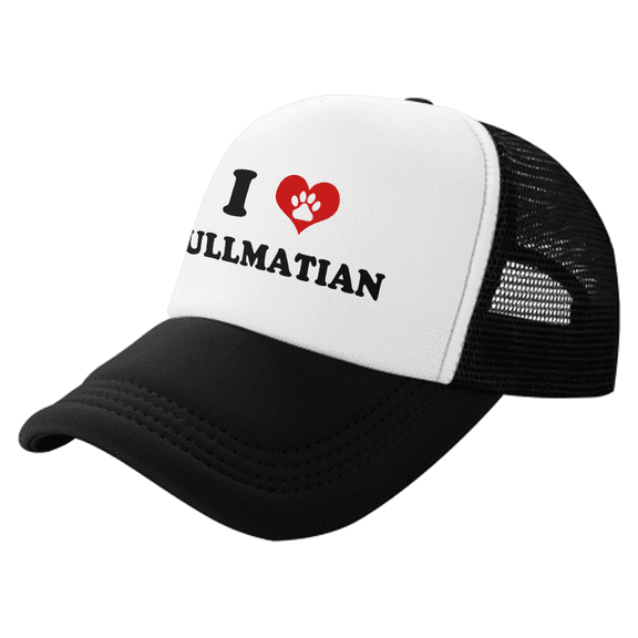 I Heart Bullmatian Dog Love Pets Funny Trucker Hat Baseball Cap Unisex