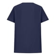 thumbnail image 6 of Diagonal Decorative Button Irregular Curved Hem Cotton Linen Short Sleeve Loose Top for Women Spring Summer Blouse S-3XL Plus Size, 6 of 9
