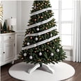 thumbnail image 5 of FabricLA White Faux Fur Tree Skirt Cut - 40 Inches with Rounded Edges (No Backing) for Holiday Decor, 5 of 9