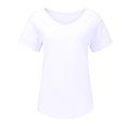 thumbnail image 4 of Babysbule Womens Summer Tops Clearance Women's Casual Cotton And Linen O-Neck Solid Short Sleeves T-Shirt Blouse Tops, 4 of 9