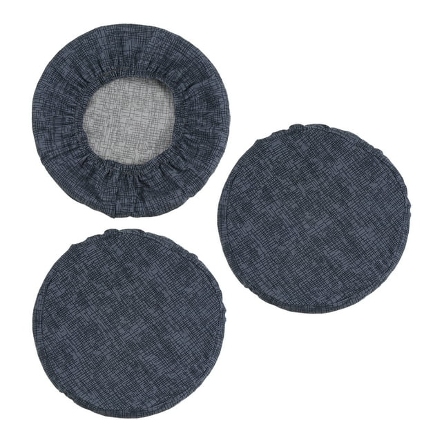 Cubiertas de taburete redondas Uxcell, paquete de 3, cubiertas elásticas para taburetes de bar de 12"-14" de diámetro, gris oscuro