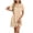 Khaki, variant on Women Crochet Shift Tshirt Dress Swim Cover Up Short Sleeve Mesh Knit Bathing Suit Beach Crew Neck Hollow Out Dress