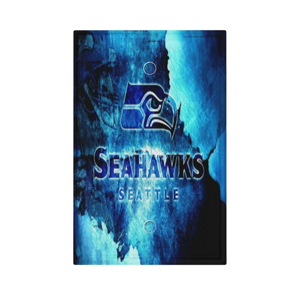 Panel de interruptores con marco romano de cuero simple con luces de conmutación Seahawks Panel de pared Interruptor de luz simple, doble o con tirador