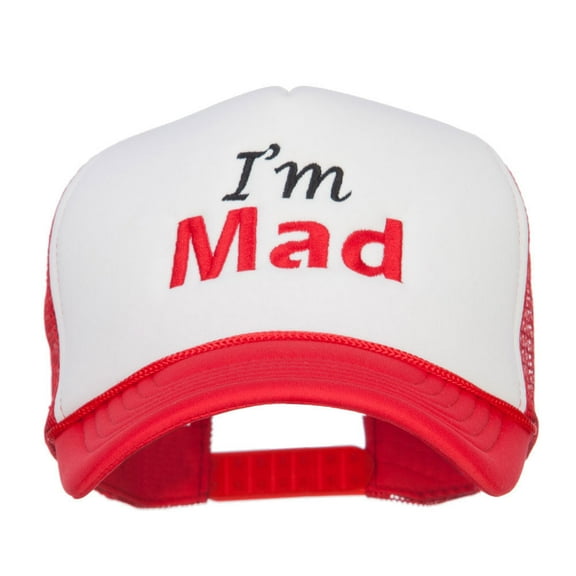 I'm Mad Embroidered Foam Mesh Cap - Red White OSFM