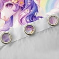 thumbnail image 5 of Feelyou Dreamy Purple Unicorn Black Out Curtains for Kids, Cartoon Love Heart Flower Curtains Pack of 2 (42x63 Each), Kawaii Anime Animal Bedroom Curtains, Living Room Curtains Decor, 5 of 7