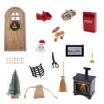 Clearance 15Pcs Christmas Fairy Door Kit Miniature Christmas
