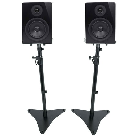 2) Rockville APM5B 5.25" 250w Powered Studio Monitors Speakers Adjustable Stands