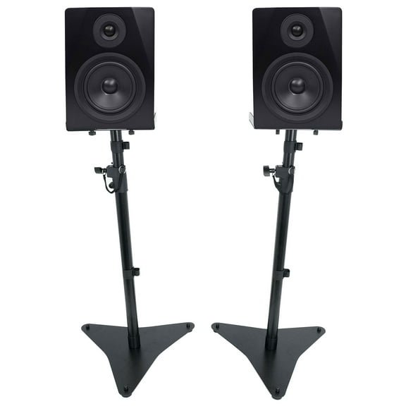 2) Rockville APM5B 5.25" 250w Powered Studio Monitors Speakers Adjustable Stands