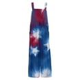 thumbnail image 5 of JULMCOMO American Flag Jumpsuits for Women Independence Day Cotton Wide Leg Patriotic Rompers Red White Blue Sleeveless 4th of July Outfits with Pockets Wine M, 5 of 6