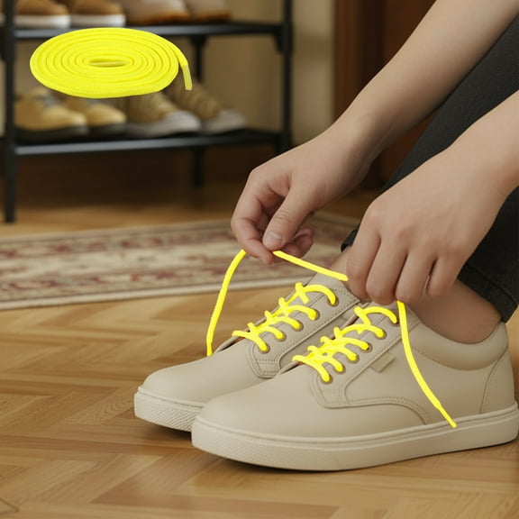 Qiweii Round Shoelaces 5mm Width Shoe Laces For Shoes Sneakers Boots Skateboard Hiking Athletic Sport Shoes Durable Material Wear Resistant Suitable For Daily Use