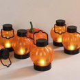 thumbnail image 5 of Linterna de calabaza de Halloween, paquete de 6 luces LED de calabaza sin llama que funcionan con pilas, decoración para fiestas de Halloween, regalo de 4,6 x 4,6 x 7,5 cm, color naranja, 5 of 5