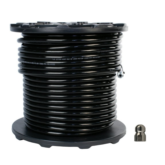 Schieffer 3/8" x 300' 4000 PSI Thermoplastic Sewer Jetter Hose & 8.0 Nozzle