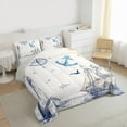 thumbnail image 3 of Feelyou Boys Vintage Sailboat Bedding Comforter Set, Nautical Lighthouse Twin Comforter Sets, Cartoon Anchor Rudder Reversible Bedding Set, Breathable Home Decor, 2pcs, 3 of 8