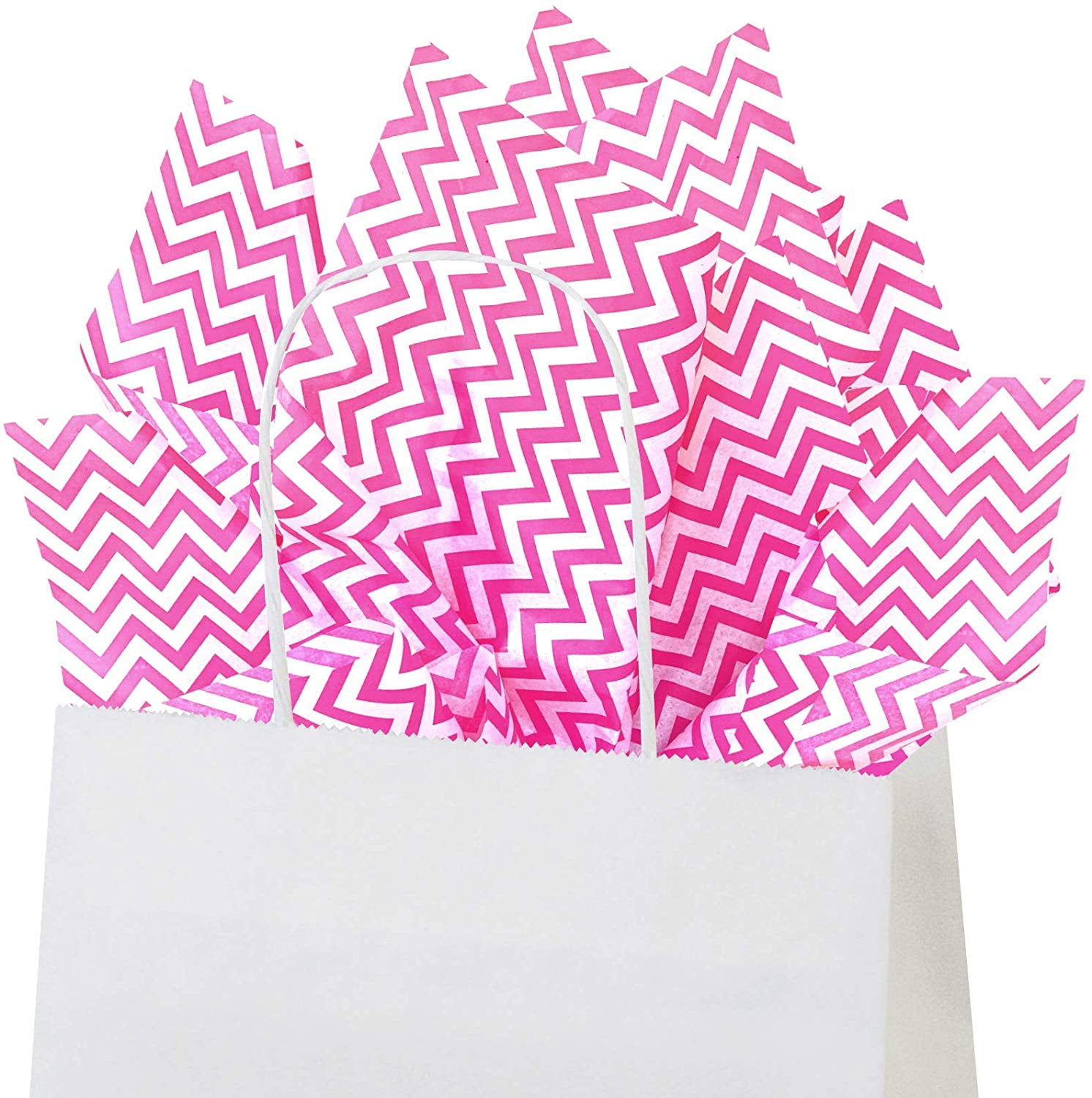 Hot Pink Chevron Tissue Paper, 15"x20", 50 ct