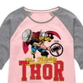 thumbnail image 3 of Marvel Thor - Collegiate - Toddler and Youth Girls Shirt Tail Raglan, 3 of 5